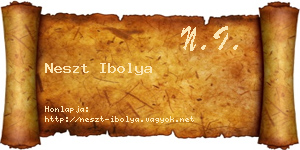 Neszt Ibolya névjegykártya